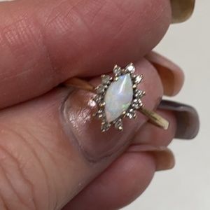 Opal and diamond ring